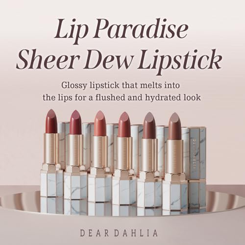DEARDAHLIA Lip Paradise Sheer Dew Lipstick (Dakota) - Silky & Dewy Glow Lipstick with a Smooth and Hydrating Texture, and Buildable High-Pigment Color. Vegan Korean Lip Makeup