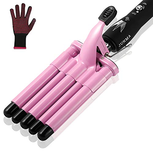 5-Barrel Hair Curling Iron 16mm Crimper with Adjustable Temperature - Ionic Ceramic for Soft Long-Lasting Waves