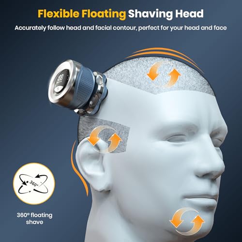 Head Shavers for Bald Men - 7D Electric Head & Face Razor with Travel Case - Blue