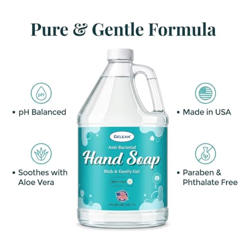 GELEAN White Bloom Liquid Hand Soap Refill 128oz Aloe Vera & White Tea Scent