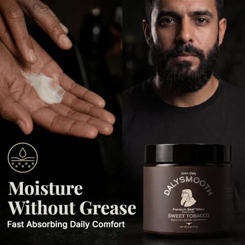 Sweet Tobacco Beard Balm with Beef Tallow & Natural Oils - 4oz - Deep Nourishment & Hydration - Suitable for Face & Beard - Variation: Sweet Tobacco