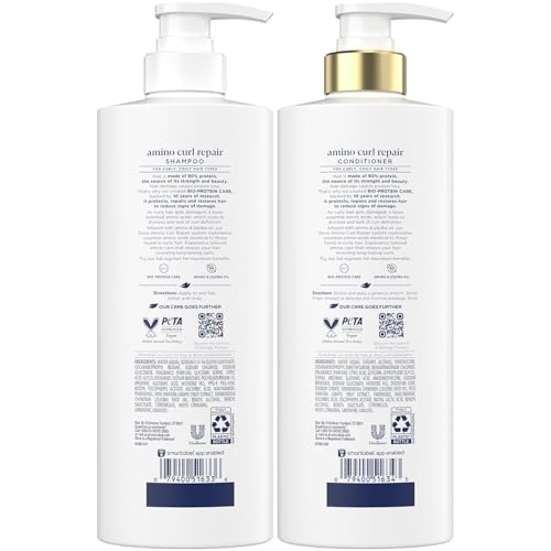 Dove Amino Curl Repair Shampoo & Conditioner Set for Damaged Curly Hair - 18 Oz Each