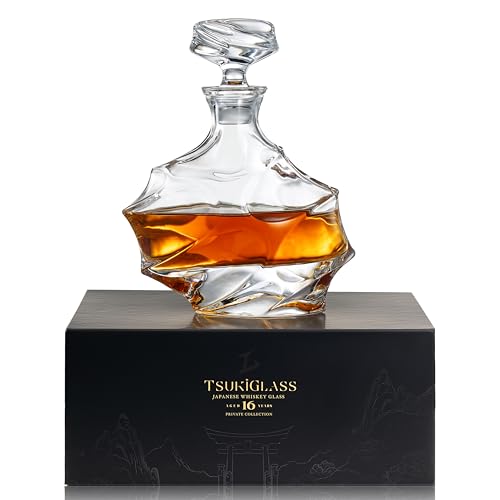 Japanese Crystal Whisky Decanter 750ml - Storm-Inspired Lead-Free Glass Gift for Men