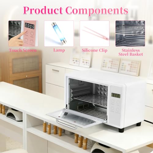 White Double-Layer UV Light Nail Tool Cleaning Machine - Heemeei