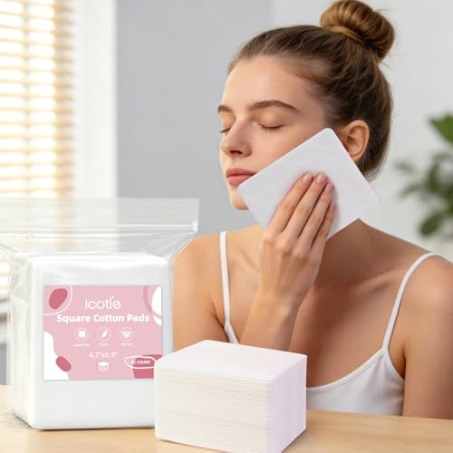 Extra Large Cotton Pads 360 Count - Soft & Absorbent Disposable Wipes 4.7 x 5.9 Inches - Dry & Wet Use
