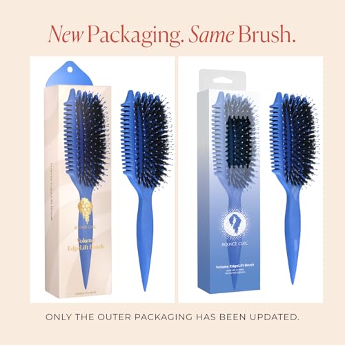 Bounce Curl 5-in-1 Edge Lift Styling Brush for Defined Curls, Blue