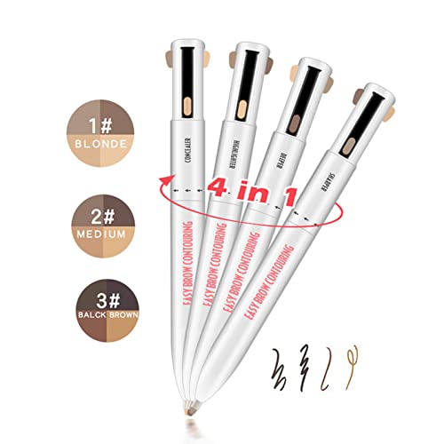 4 In1 Eyebrow Highlight Pen, Eyebrow Pencil, Lasting Eye Makeup Beauty Tool, Brow Defining Pencil (1# Blonde)