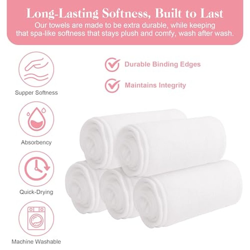 3 Pack Soft Microfiber Facial Towels for Estheticians - Extra Thick Spa Massage Face Towels, Professional Equipment