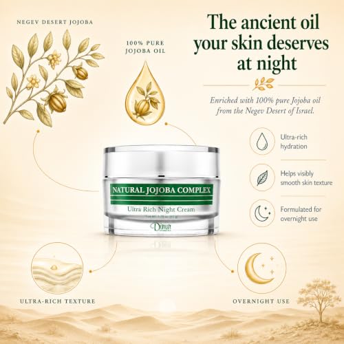 Natural Jojoba Complex Night Cream - Ultra Hydrating Moisturizer for Flakiness & Dry Skin - 1.75 oz