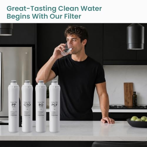 Colidier 4 Pack Water Filter Set for Bluevua RO100ROPOT & UV Systems