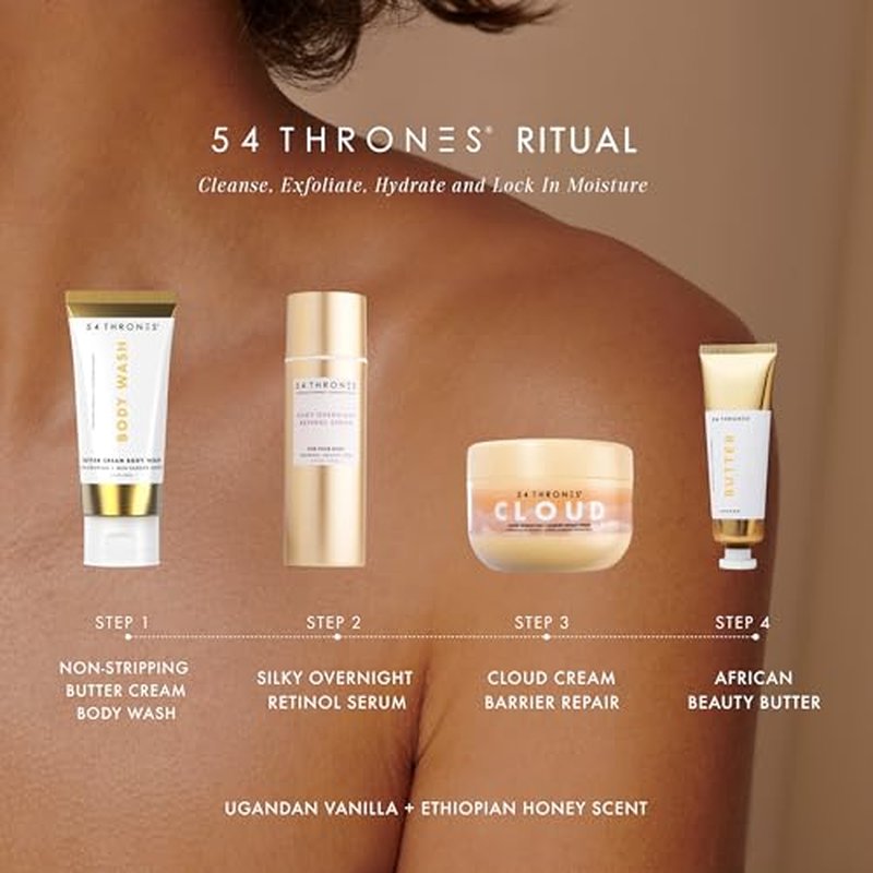 54 Thrones Silky Overnight Retinol Body Serum, Retinol Serum for Face and Body, Skin Care for Women, Infused with Egyptian Luffah Oil, Magnesium and Melatonin