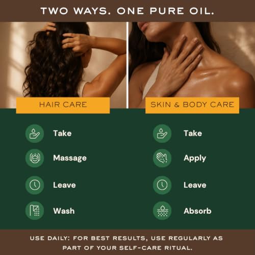 Cold-Pressed Sesame Oil Combo - 13.52 fl oz Natural Hair & Skin Moisturizer - Unrefined Ayurvedic Oil