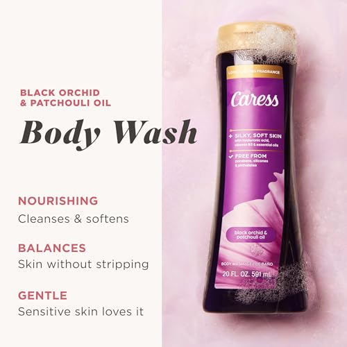 Caress Black Orchid & Patchouli Body Wash 20 fl oz - Pack of 4