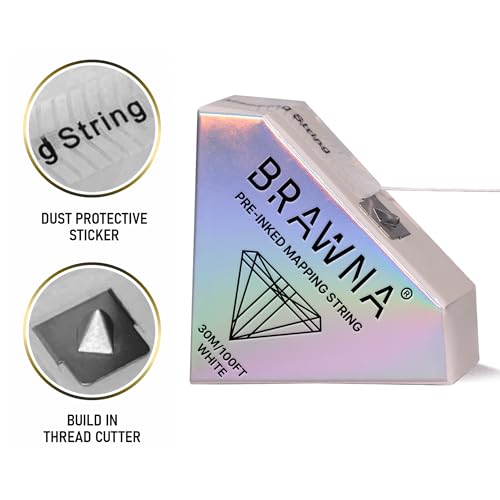 BRAWNA White 4-Pack Eyebrow Mapping String, 30 M Each, Professional Cosmetic Tool