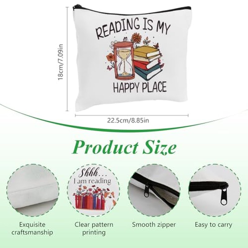 8 Pcs Book Makeup Bag Set£¬Book Cosmetic Bag with Zipper Pouch for Teen Adult Women Gifts for Books Lover and Club A Perfect Blend of Style and Functionality(Book)