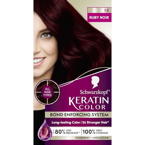 Schwarzkopf Keratin Color Permanent Hair Dye - Ruby Noir / Pack of 2