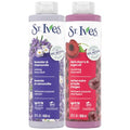 St. Ives Body Wash Variety 2-Pack, Soothing Lavender & Chamomile + Nourishing Dark Cherry & Argan Oil, 100% Natural Extracts, Cruelty-Free, 22 Oz Ea