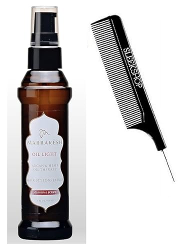 SIeekshop Comb + Marrakesh Hair Styling Elixir - Light Version, 2 oz