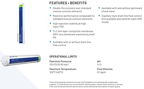 Pentair Pentek GRO-75EN 75 GPD High Efficiency Reverse Osmosis Membrane NSF Certified