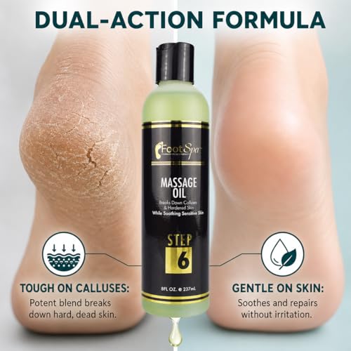 Foot Spa Pedicure Massage Oil with Callus Care - Cooling, 8 oz