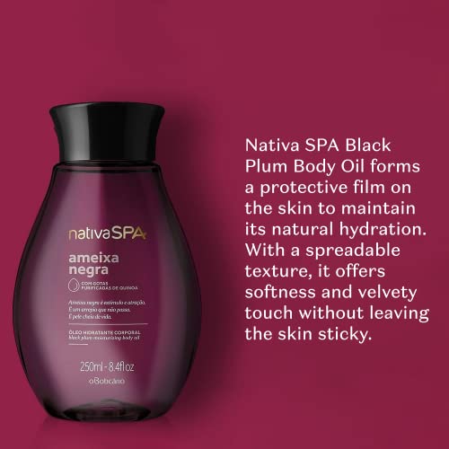 Nativa SPA Body Hydrating Oil Bundle: Plum & Black Plum. Moisturizing Body Oils, 6.8 Ounce (each)