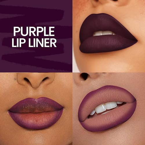 Purple Lip Liner ? Creamy, High-Pigment Matte Color, Retractable - Long-Lasting & Non-Drying Makeup Lip Liner with Smooth Application for Defined Lips - No Feathering or Fading (Warrior)