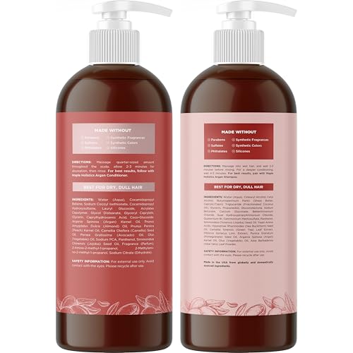 Maple Holistics Argan Oil Shampoo & Conditioner Set 16 Fl Oz Pack of 2 for Dry Hair