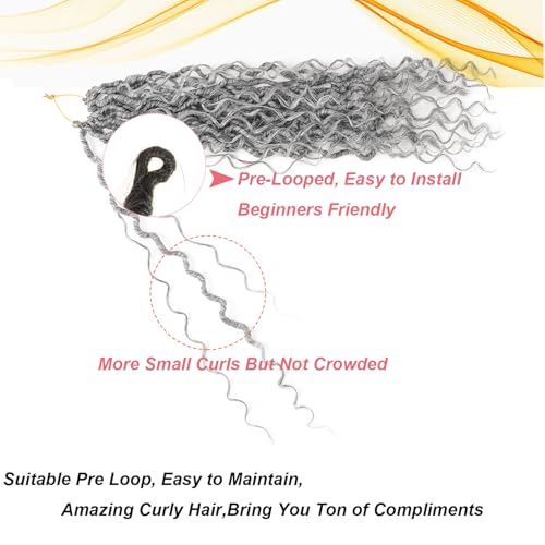 Ahrencan Grey Goddess Locs Crochet Hair 14 Inch 7 Pack for Black Women