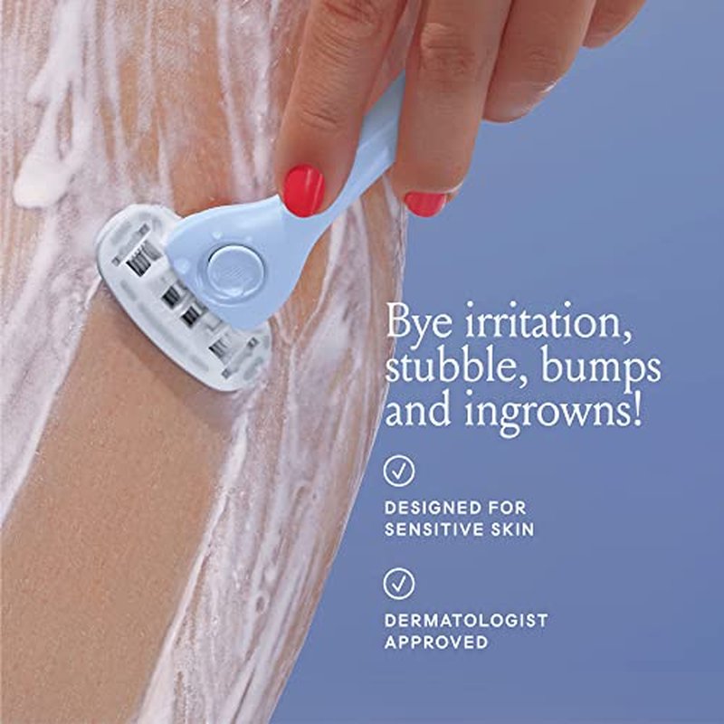 Billie Razors for Women Shave Kit ? Women¡¯s Razor + 4 x 5-Blade Razor Refills + Magnetic Holder ? Cool Blue