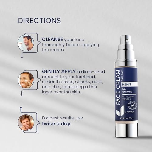 6-in-1 Men’s Face Cream with Collagen, Hyaluronic Acid & Vitamins - 1.7 oz - Dark Spots & Eye Bags Treatment