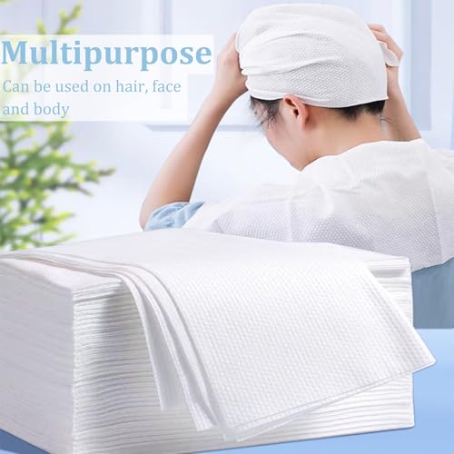 Disposable Bath Hair Towels 100-Pack, 12x28 Inch Soft & Absorbent Salon Spa Towels
