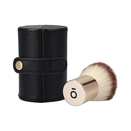 T4B Kash?ki 200 Kabuki Brush Travel Mineral Powder Brush for Loose Powders with Synthetics and Taklon Bristles and Tube Makeup Case Designed for Professional Use