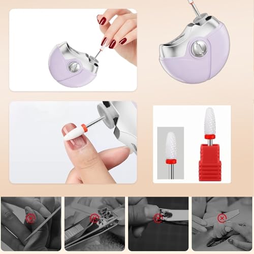 Electric Nail Clipper for Seniors, Professional Automatic Nail Trimmer for Fingernails and Toenails with 2 Speeds, USB Rechargeable & Nail Scraps Storage, Safe Toenail Clippers for Baby, Kids, Women.