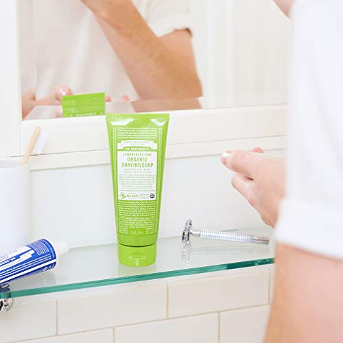 Dr. Bronner's Organic Shaving Soap 3-Pack Lavender, Tea Tree & Lemongrass – Moisturizing Shave Soap for Face, Underarms & Legs
