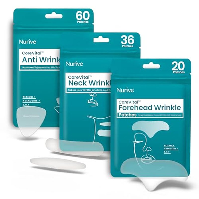 360¡Æ Smoother Set, Wrinkle Patches for Forehead, Neck, Smile Line, and Frownline| Korean Skincare with Retinol, Collagen, & Hyaluronic Acid| Overnight Wrinkle Treatment Invisible Tape