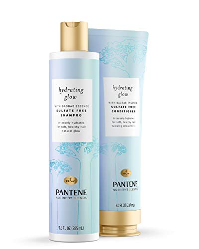Pantene Hydrating Glow with Baobab Essence Shampoo, Sulfate & Silicone-Free, 9.6 Fl Oz, 2.598 Fl Oz