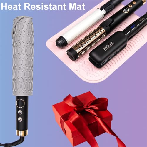 Double-layer Hair Tools Travel Bag and Heat Resistant Mat for Revlon One-Step Hair Dryer, Volumizer, Styler, Flat Irons, Straighteners, Curling Iron, and Haircare Accessories (Gray)