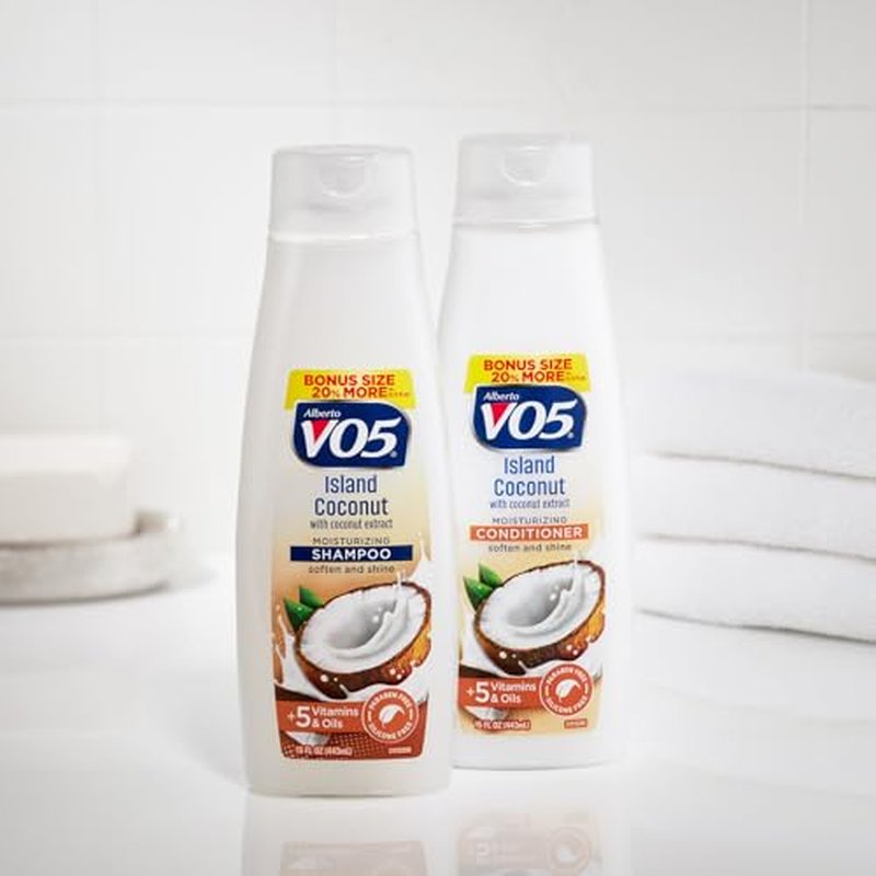 Alberto VO5 - Island Coconut Moisturizing Shampoo - Hydrating Shampoo - With Coconut Milk, Vitamin E and Biotin - Long Lasting Fragrance - 15 oz