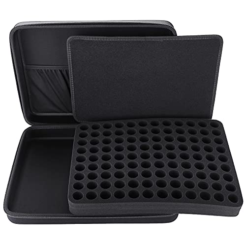 Hipiwe EVA Essential Oils Carrying Case - Holds 5ml, 10ml, 15ml Bottles - Black