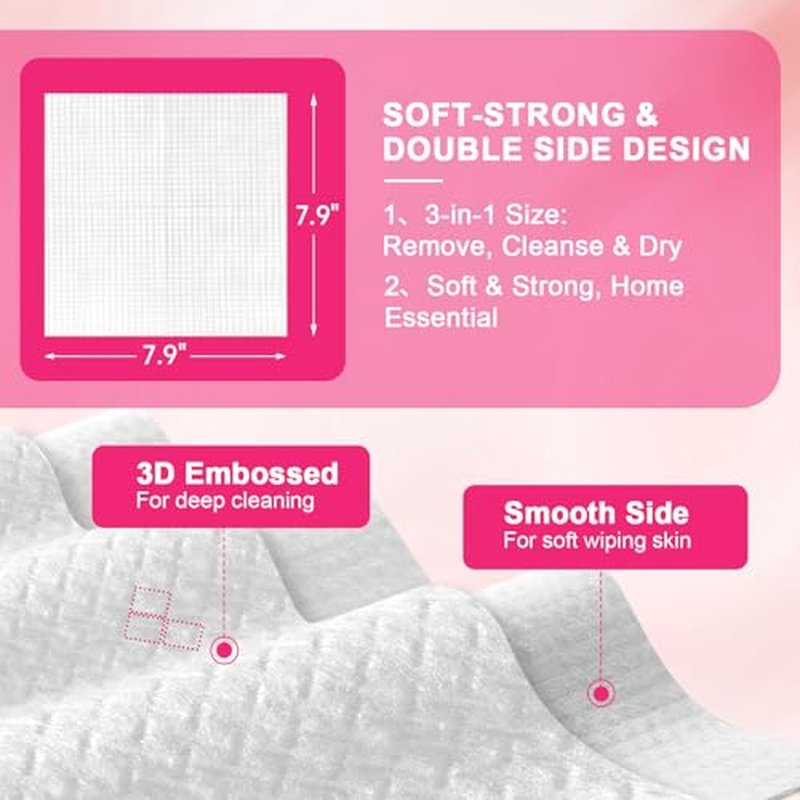 FACEMADE 240 Count (2 packs) Disposable Face Towels, 100% USDA Biobased Face Towelettes Disposable, Clean Facial Towels for Makeup and Clean Skin, Super Soft and Thick Dry Wipes Club
