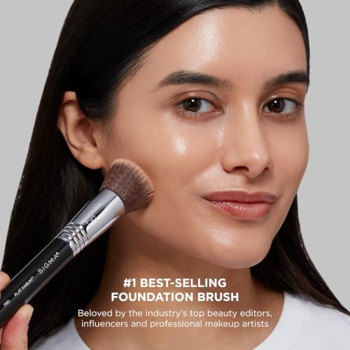Silica Beauty F80 Flat Kabuki Makeup Brush for Liquid and Cream Foundation - Precise Blending