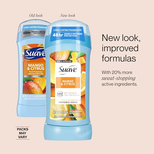 Women’s Invisible Antiperspirant Deodorant Stick - Mango Citrus, 48-Hour Protection, Sensitive Skin, 2.6 oz Bulk Pack