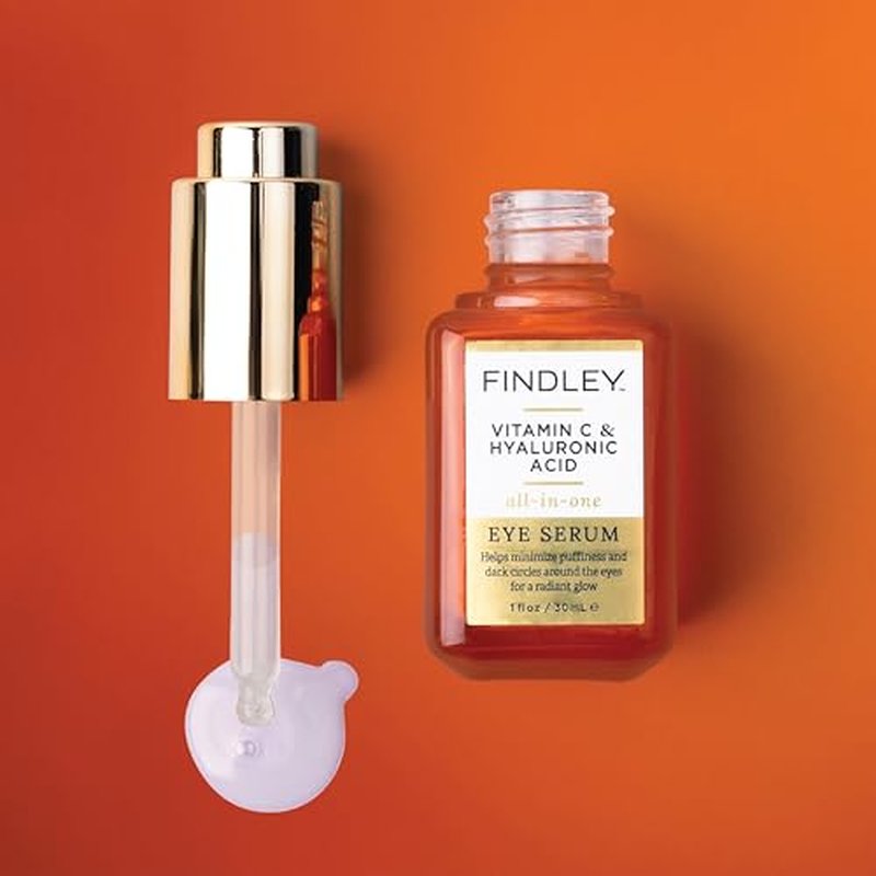 Findley Vitamin C & Hyaluronic Acid All-in-One Eye Serum | Minimizes Puffiness & Dark Circles | Radiant Glow (1 Fl Oz)