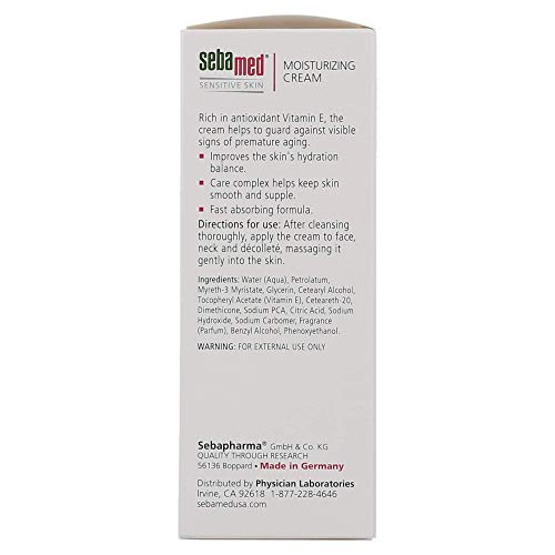 SEBAMED Moisturizing Face Cream with Pump 3.4oz for Sensitive Skin, Hypoallergenic & pH 5.5