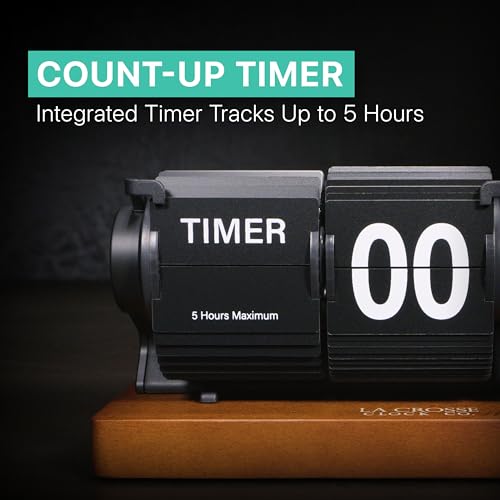 Mechanical Flip Desk Clock - Black Retro Analog Quartz Timepiece