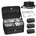 Extra Large Makeup Case, Professional Makeup Train Case for Makeup Artist Traveling Organizer, Double Layer XL Cosmetic Travel Case for Cosmetology with 3 Detachable compartments and 3 Makeup Bags