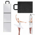 Foldable Acrylic Full Length Mirror with Handle - Tri-Fold, Black