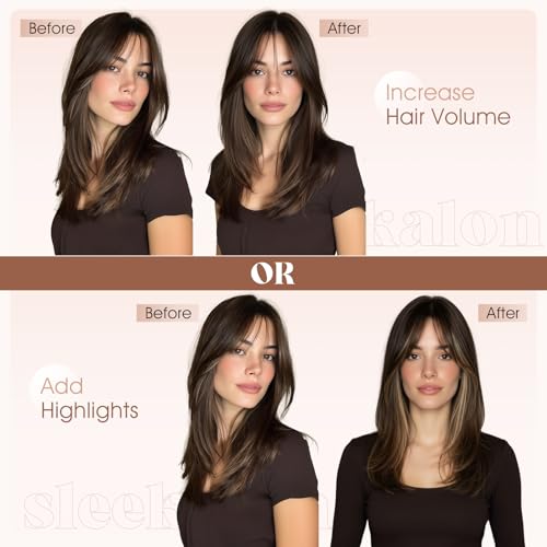 Chocolate Brown 12-Inch Remy Human Hair Clip-In Extensions for Volume & Highlights - 6 Pieces