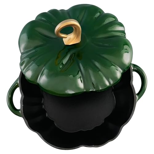 Pumpkin Dutch Oven Pot 3.8 Qt Enameled Cast Iron Halloween Decor
