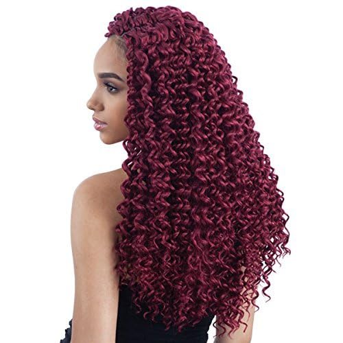 Beach Curl 18 Inch Synthetic Crochet Braid - 4 Pack Off Black with Variation